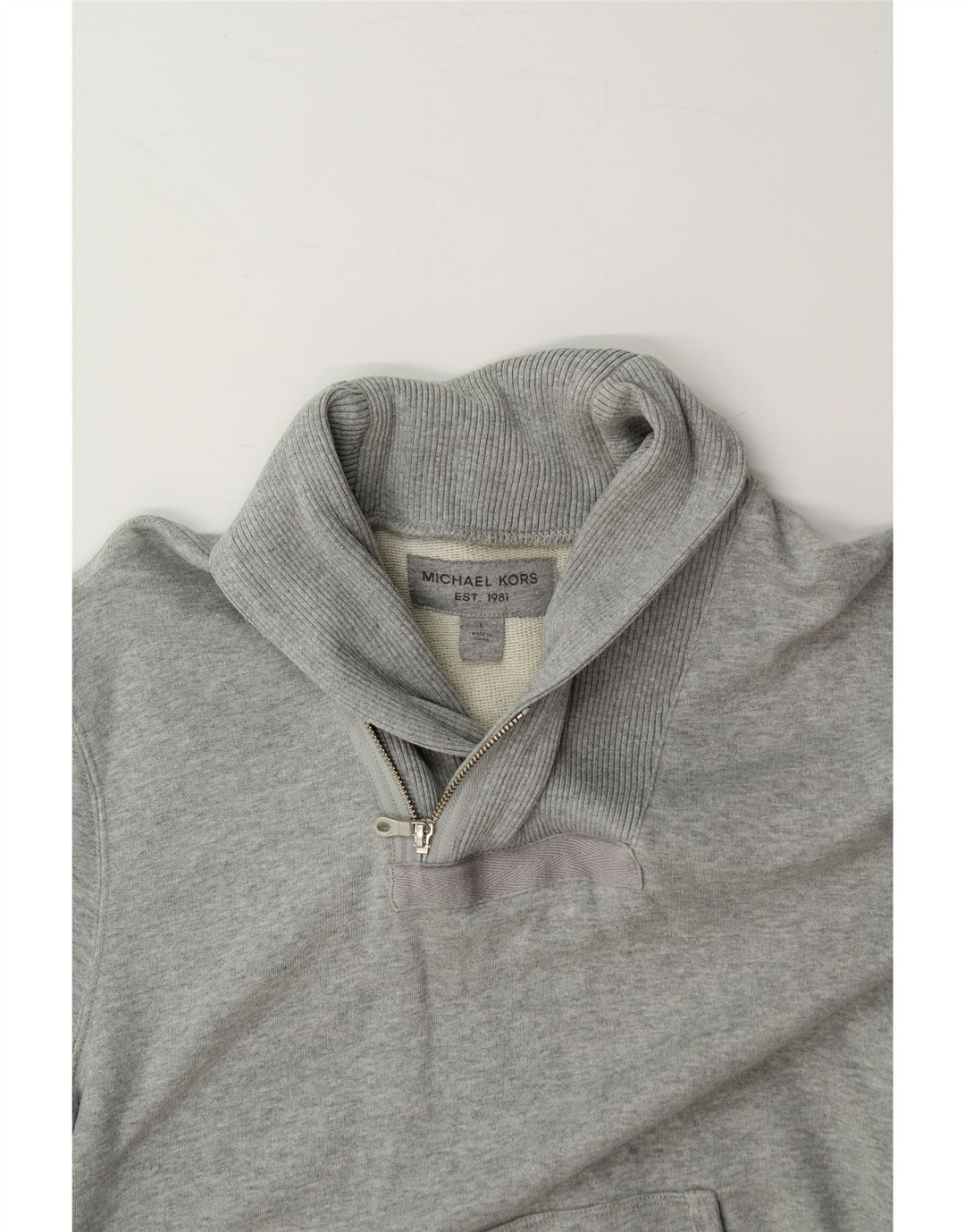 MICHAEL KORS Mens Shawl Neck Jumper Sweater Large Grey Cotton Vintage Michael Kors and Second-Hand Michael Kors from Messina Hembry 