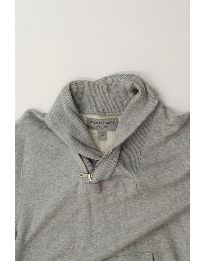 MICHAEL KORS Mens Shawl Neck Jumper Sweater Large Grey Cotton Vintage Michael Kors and Second-Hand Michael Kors from Messina Hembry 