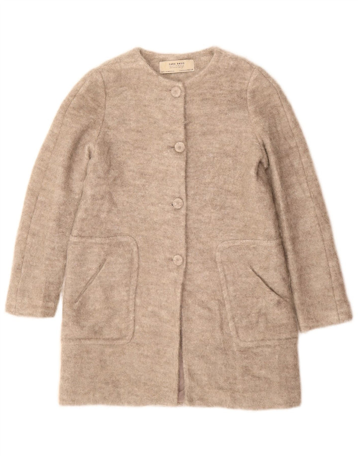 Zara Womens Overcoat UK 10 Small Grey Viscose