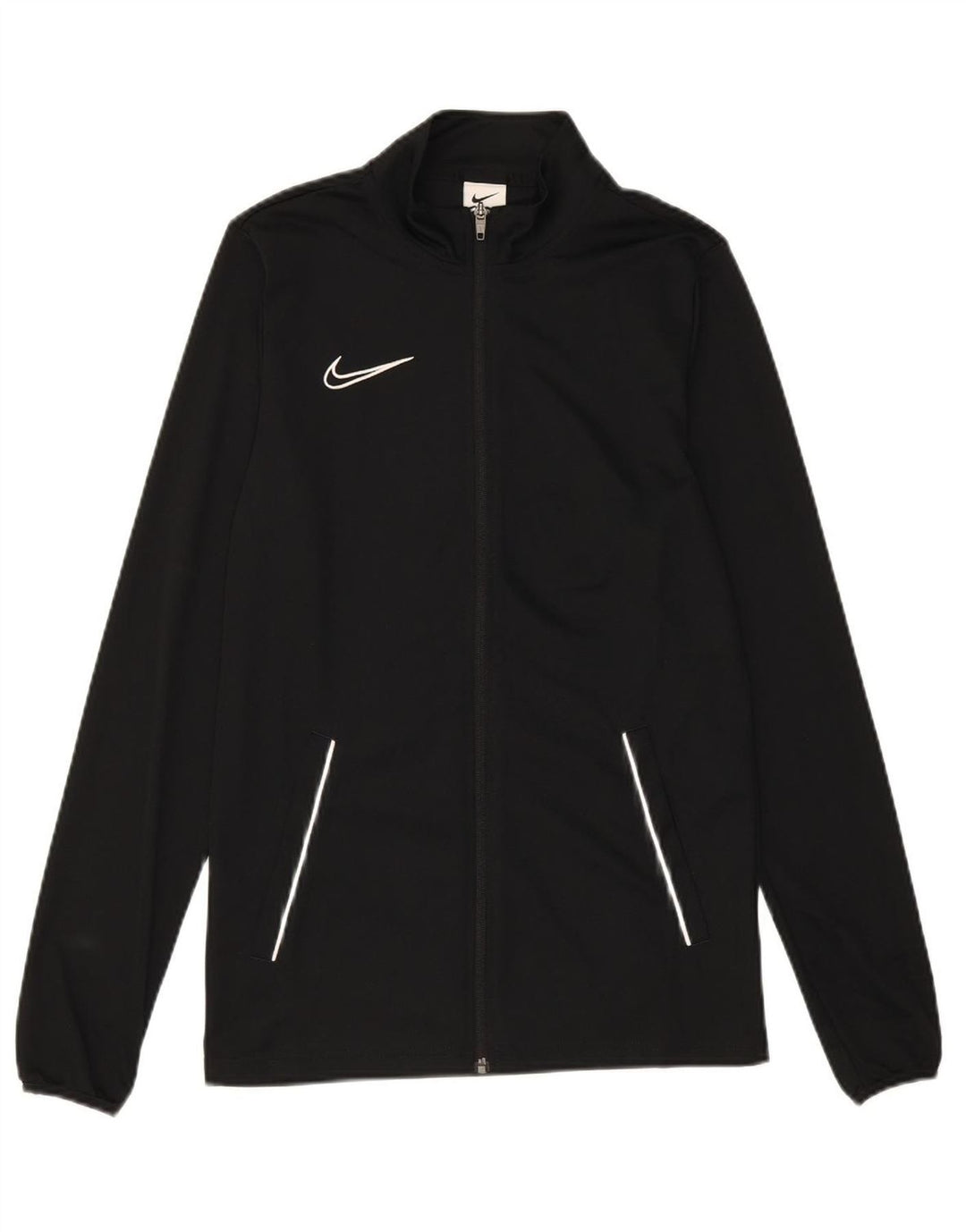 NIKE Mens Dri Fit Tracksuit Top Jacket Small Black Polyester