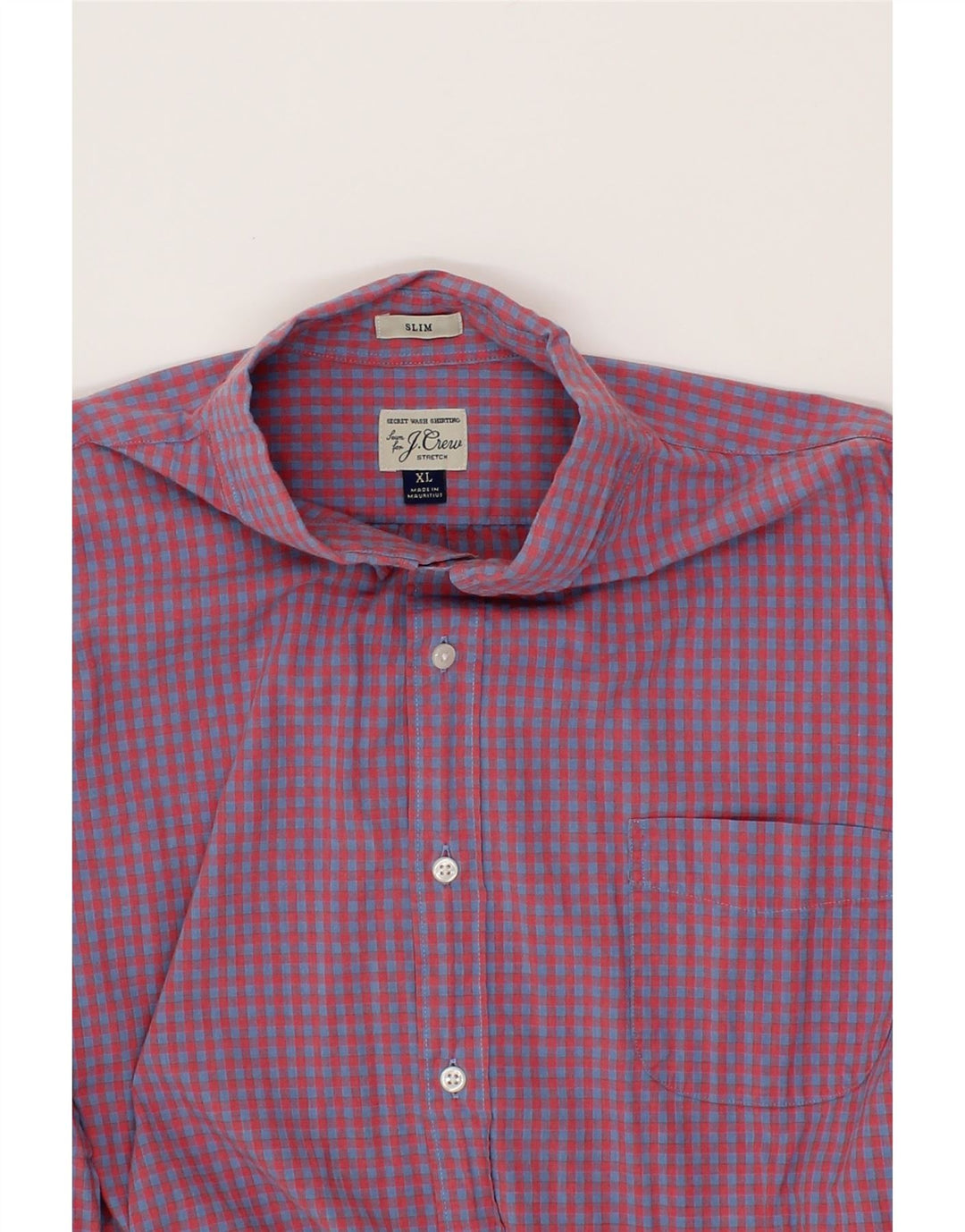 J. CREW Mens Slim Fit Shirt XL Red Gingham Cotton Vintage J. Crew and Second-Hand J. Crew from Messina Hembry 