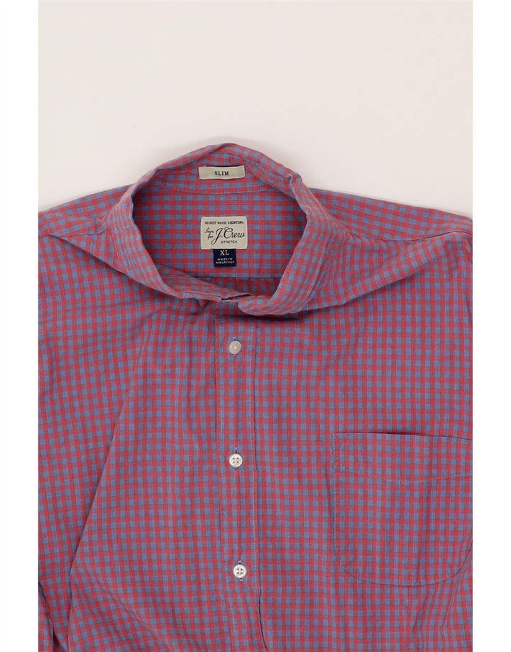 J. CREW Mens Slim Fit Shirt XL Red Gingham Cotton Vintage J. Crew and Second-Hand J. Crew from Messina Hembry 
