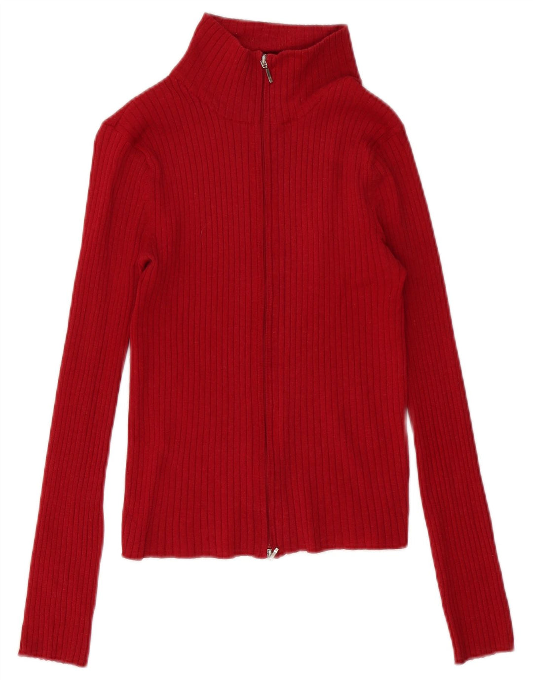 Zara Womens Cardigan Sweater UK 12 Medium Red Ramie