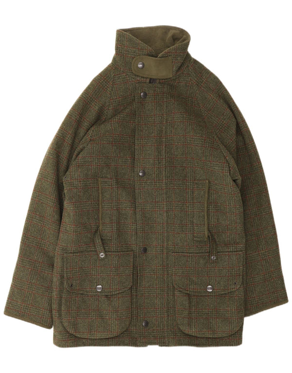Giacca da uomo Barbour Utility UK 38 lana scozzese media kaki