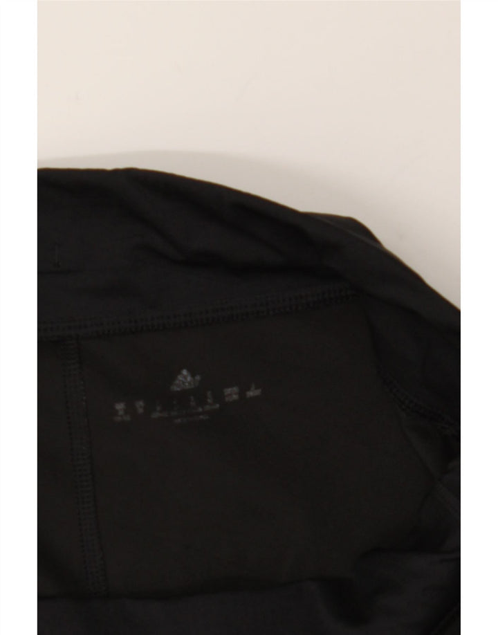 ADIDAS Womens Capri Leggings UK 12/14 Medium  Black Polyester Vintage Adidas and Second-Hand Adidas from Messina Hembry 