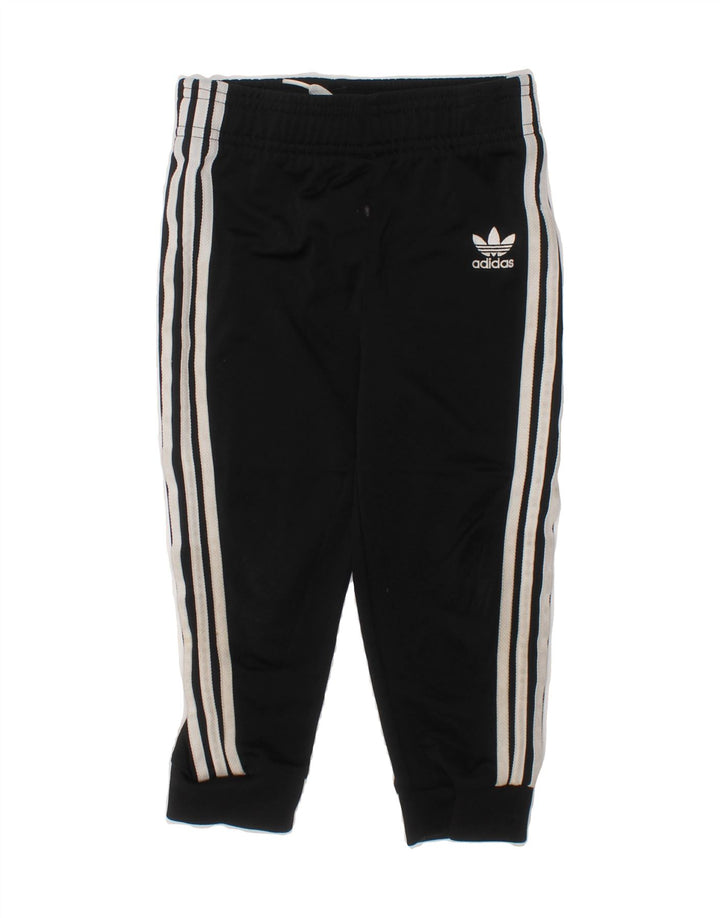 ADIDAS Boys Tracksuit Trousers Joggers 2-3 Years Black Polyester Vintage Adidas and Second-Hand Adidas from Messina Hembry 