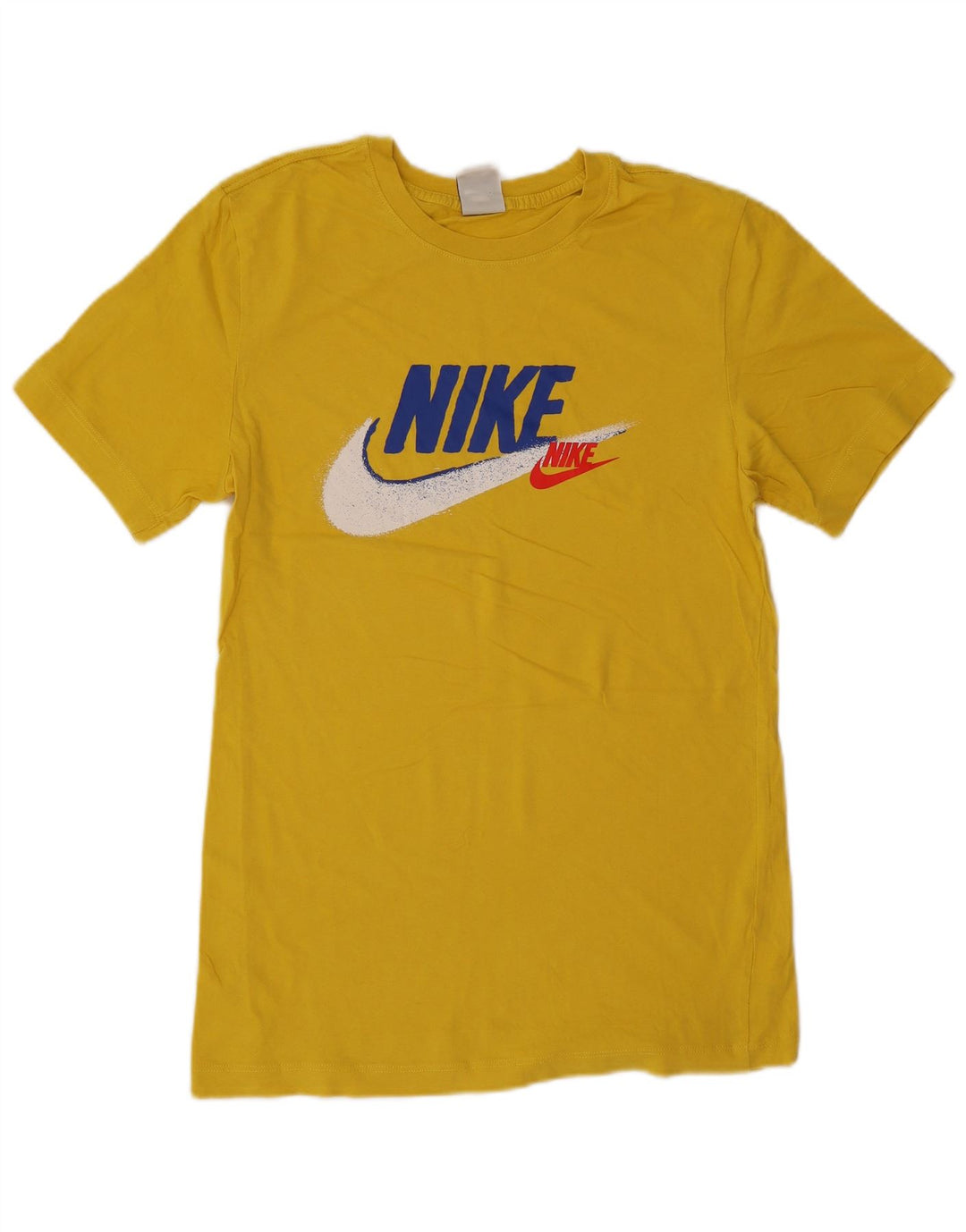 Nike Mens Graphic T-Shirt Top Small Yellow Cotton