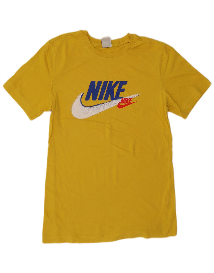 Nike Mens Graphic T-Shirt Top Small Yellow Cotton
