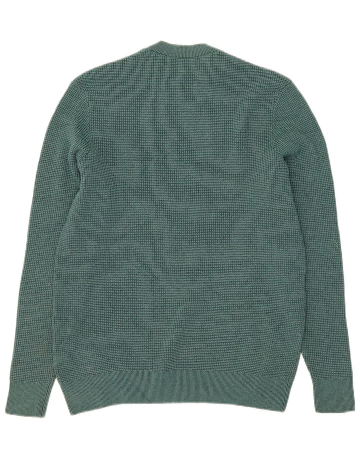 Marks & Spencer Mens Crew Neck Jumper Sweater Medium Green Polyester