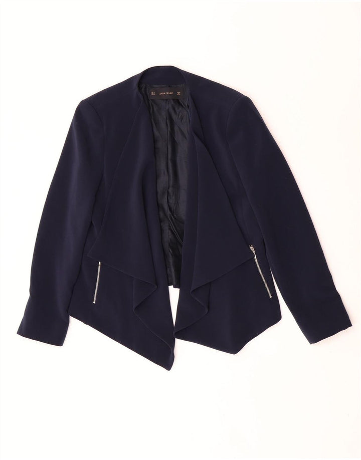 Offene Blazerjacke für Damen von Zara, UK 14, Größe L, Marineblau, Polyester