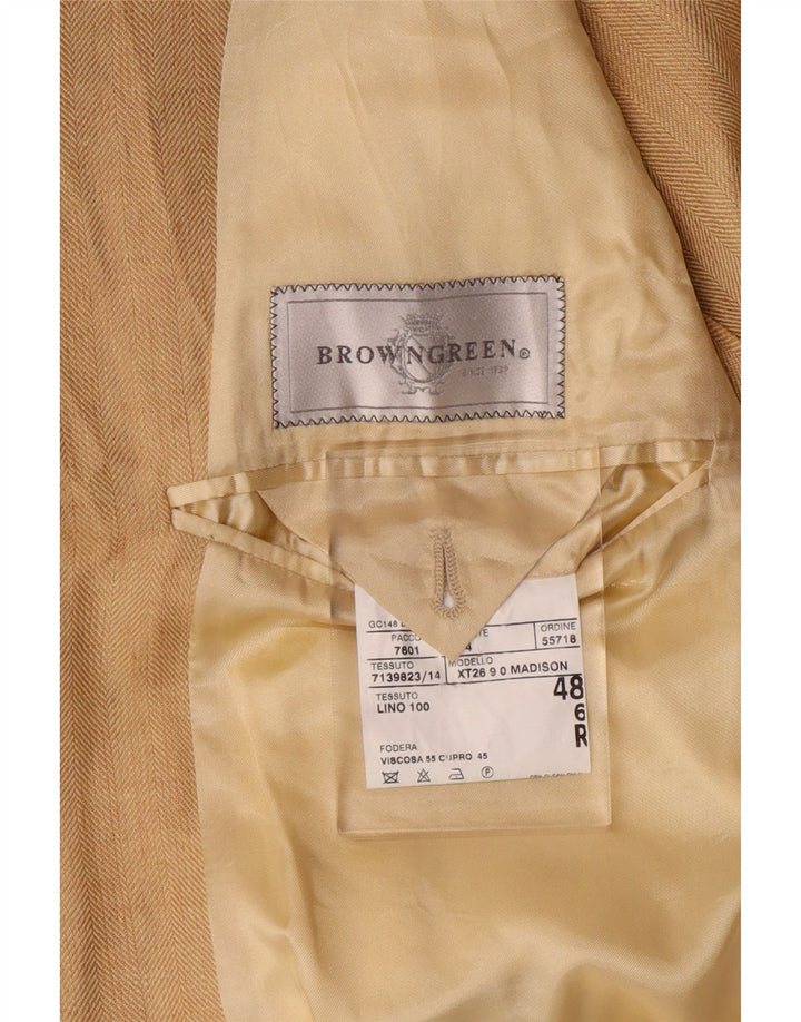 VINTAGE Mens Madison Regular Fit 3 Button Blazer Jacket IT 48 Medium Beige