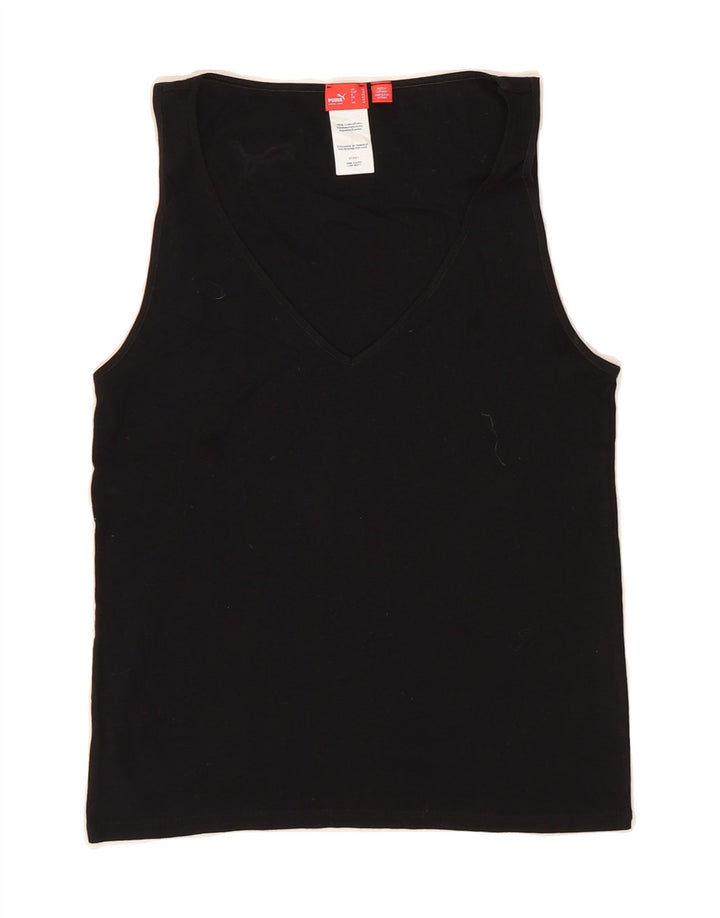 PUMA Womens Vest Top UK 12 Medium Black Cotton Vintage Puma and Second-Hand Puma from Messina Hembry 