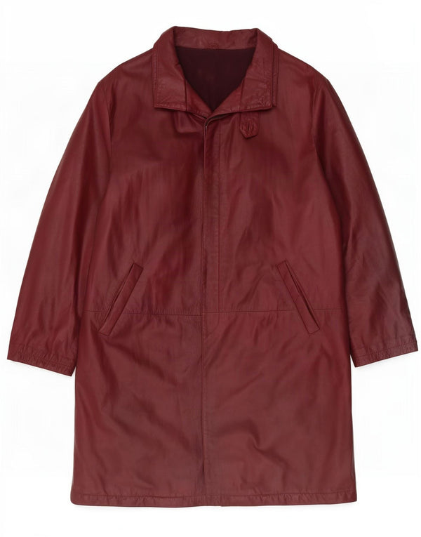 Vinci Abrigo de cuero para mujer IT 52 2XL Borgoña