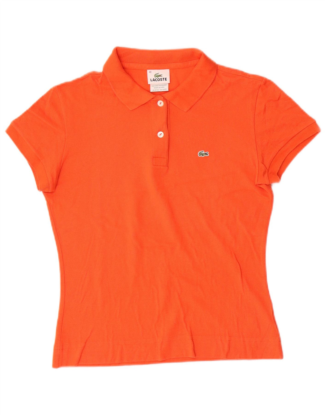 Lacoste Dame Polo Shirt Størrelse 40 Medium Orange Bomuld