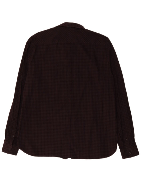 Camicia da uomo Fred Perry XL in cotone a quadri bordeaux