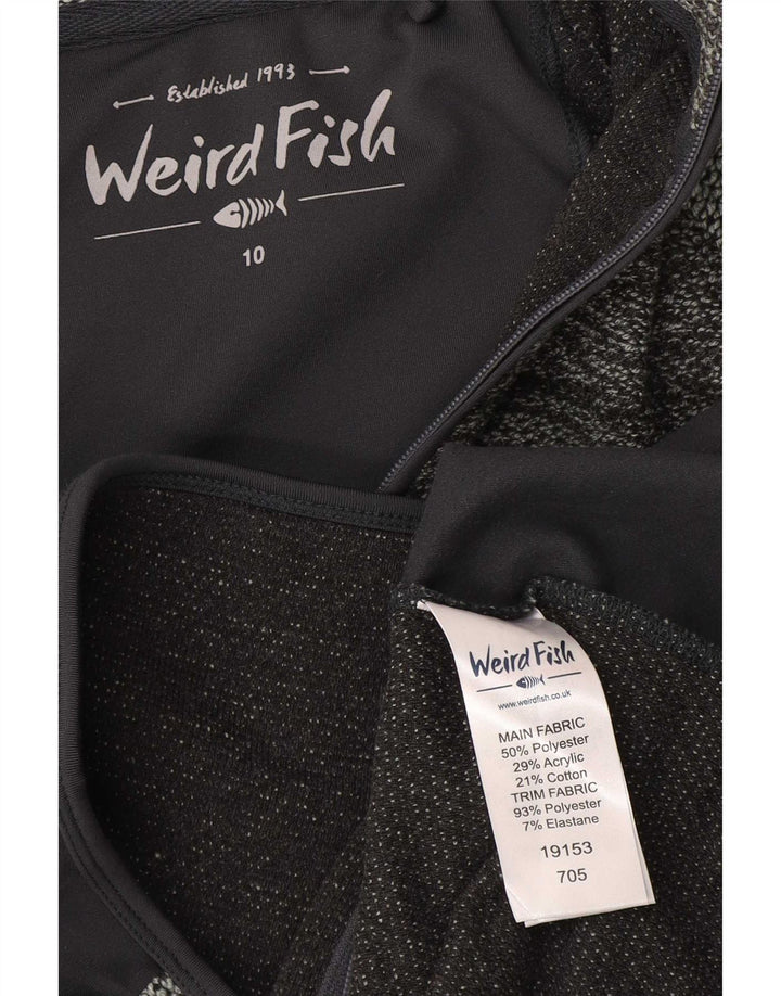 Weird Fish Womens Graphic Tracksuit Top Jacket UK 10 Small Grey Colourblock