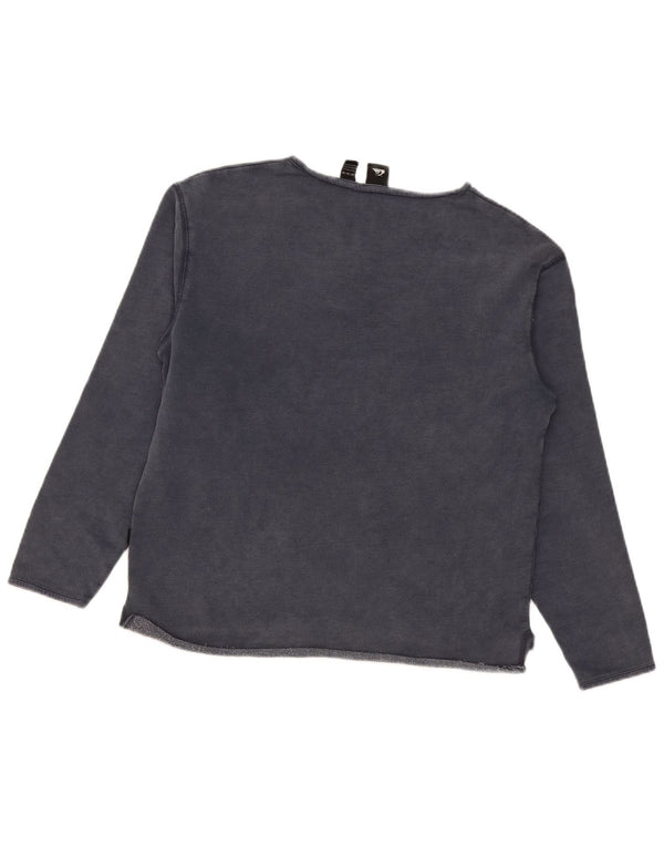 Quiksilver Dame Sweatshirt Jumper UK 14 Medium Navyblå Bomuld