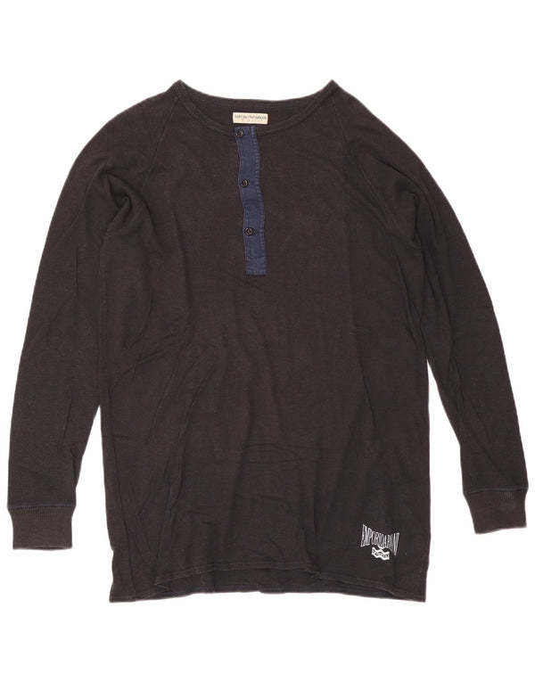 Armani Exchange Mens Graphic Top Long Sleeve Large Grey Cotton