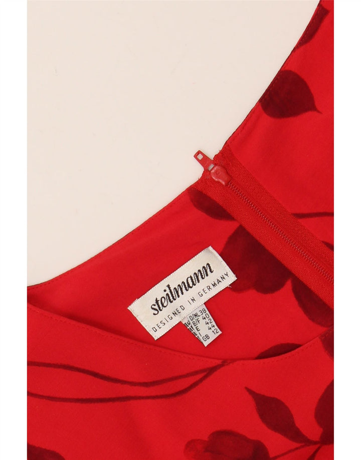 STEILMANN  Womens Maxi Dress UK 12 Medium  Red Floral Vintage Steilmann and Second-Hand Steilmann from Messina Hembry 