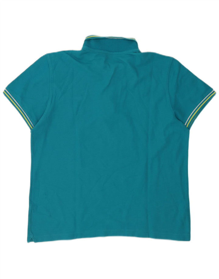 Lotto Mens Polo Shirt Large Blue Striped