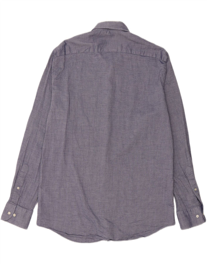 Tommy Hilfiger Mens Shirt Size 42 16 1/2 Medium Navy Blue Geometric