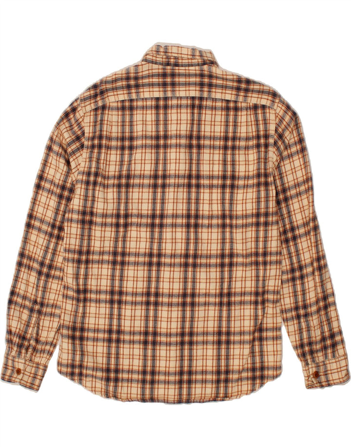 J. CREW Mens Slim Flannel Shirt Large Beige Check Cotton Vintage J. Crew and Second-Hand J. Crew from Messina Hembry 