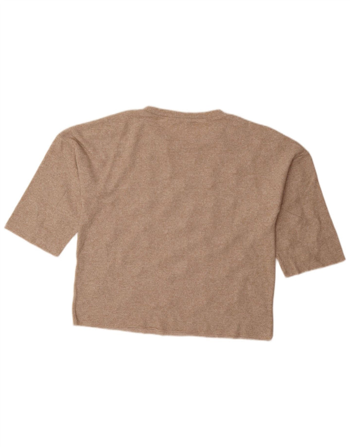 ZARA Womens Oversized Knit Blouse Top UK 10 Small Beige