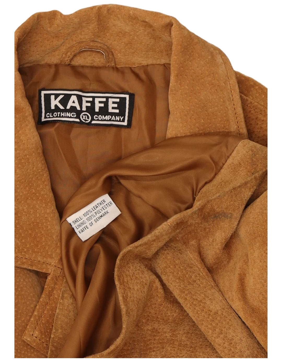 KAFFE Womens Suede Jacket UK 18 XL Brown Leather