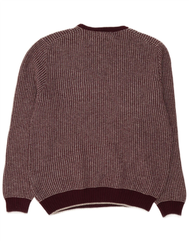 Marks & Spencer Pull à col rond pour homme en laine bordeaux moyen
