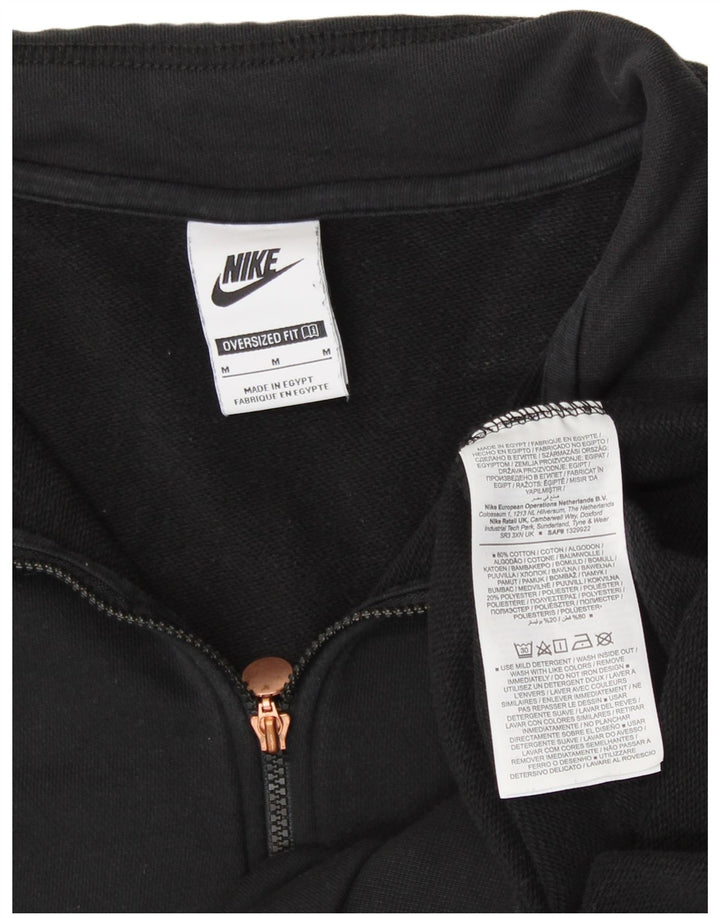 NIKE Womens Oversized Graphic Sweatshirt Jumper UK 14 Medium Black