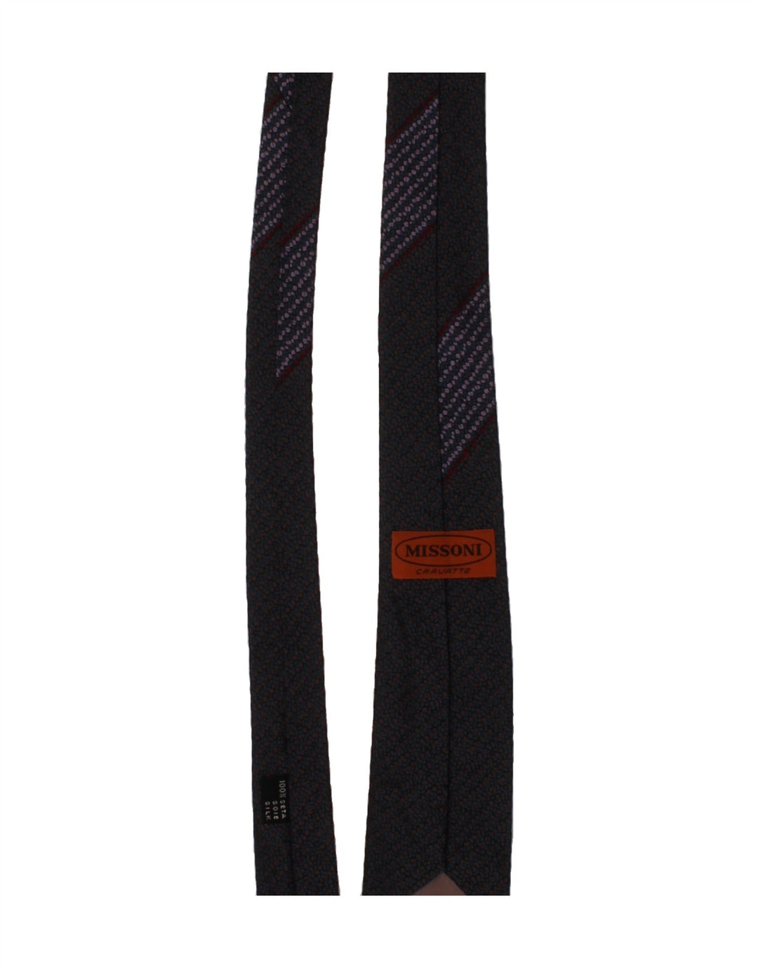 MISSONI Mens Cravatte Tie One Size Grey Striped Silk Vintage Missoni and Second-Hand Missoni from Messina Hembry 