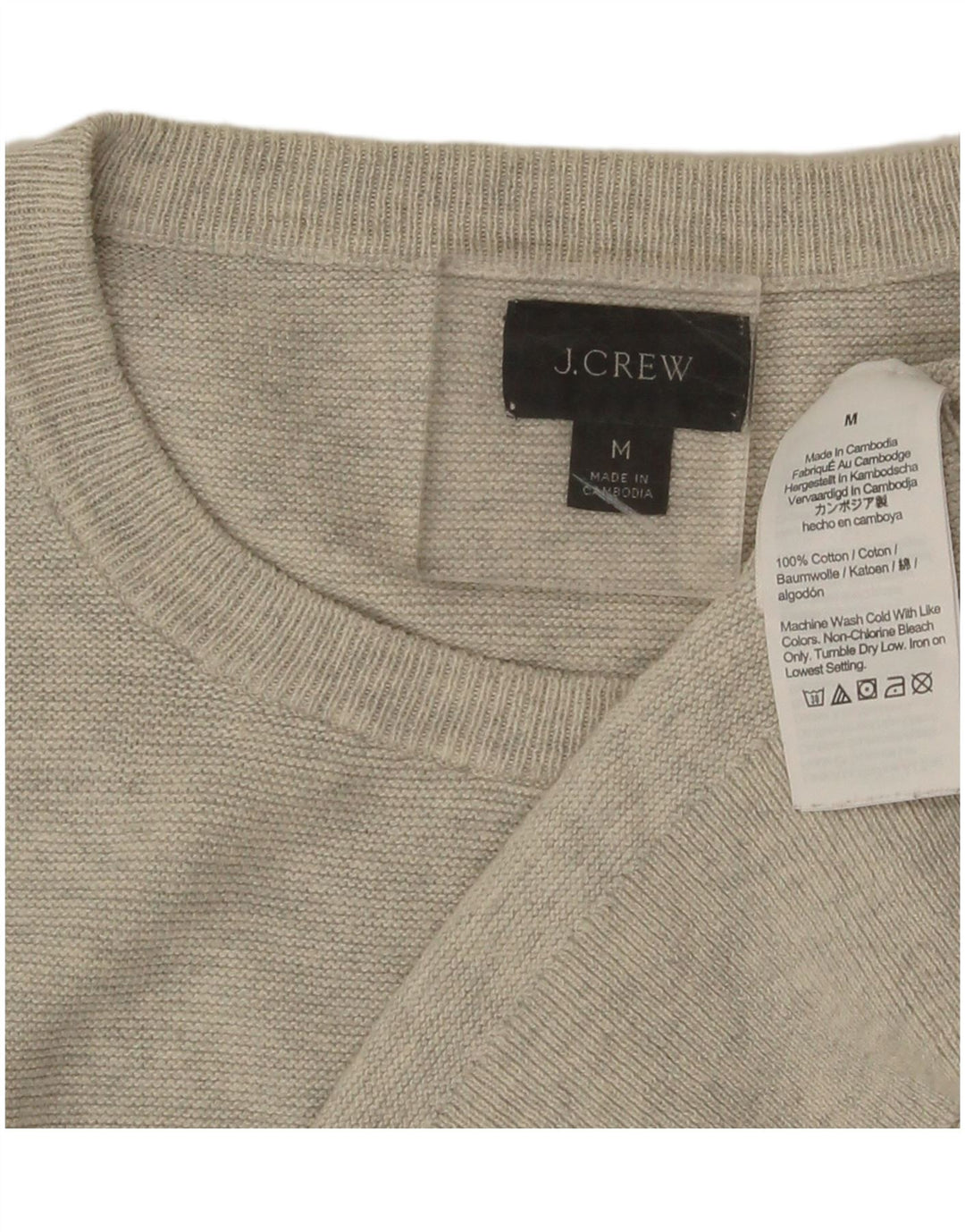 J. Crew Mens Crew Neck Jumper Sweater Medium Grey Cotton