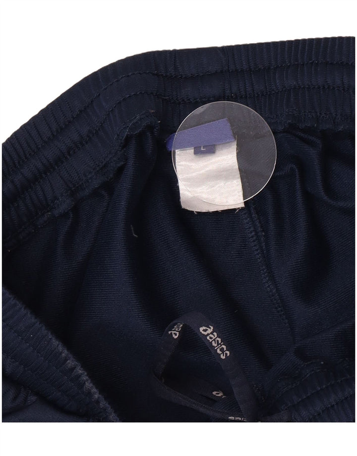 Asics Boys Tracksuit Trousers 13-14 Years Large Navy Blue Polyester