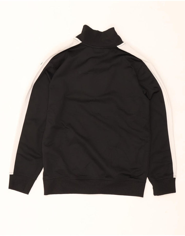 PUMA Boys Tracksuit Top Jacket 7-8 Years Small Black Colourblock Polyester