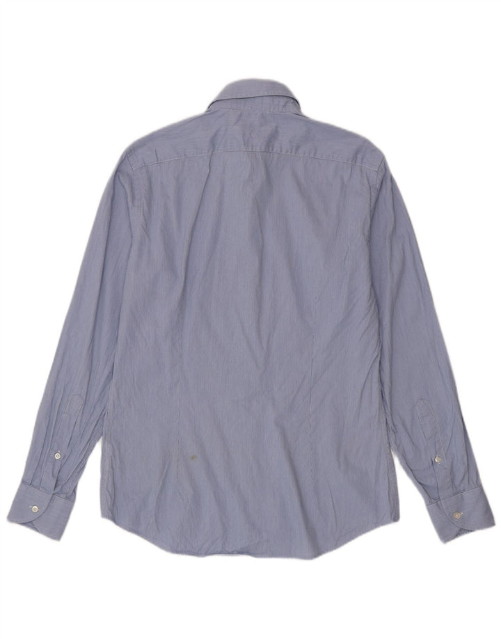Camisa masculina Roberto Cavalli tamanho 39 risca de giz azul médio