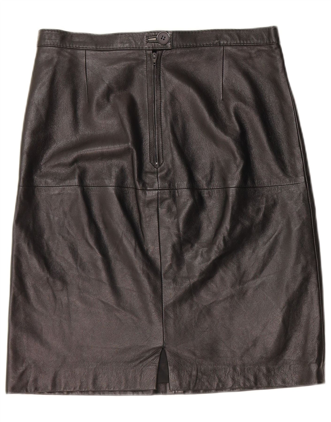 Vintage Womens Leather Skirt W30 Medium Black Leather