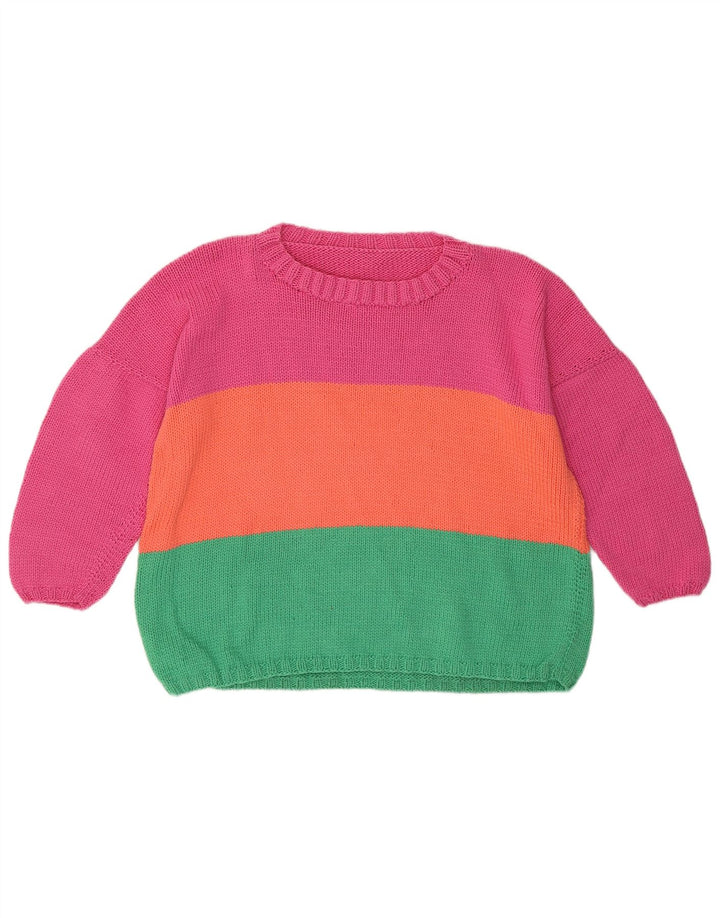 VINTAGE Womens Crew Neck Jumper Sweater UK 12 Medium Multicoloured
