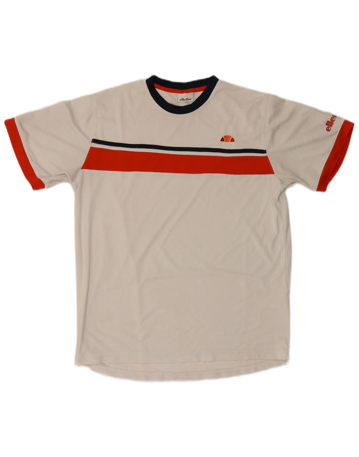 T-shirt da uomo Ellesse Top in poliestere color block bianco medio