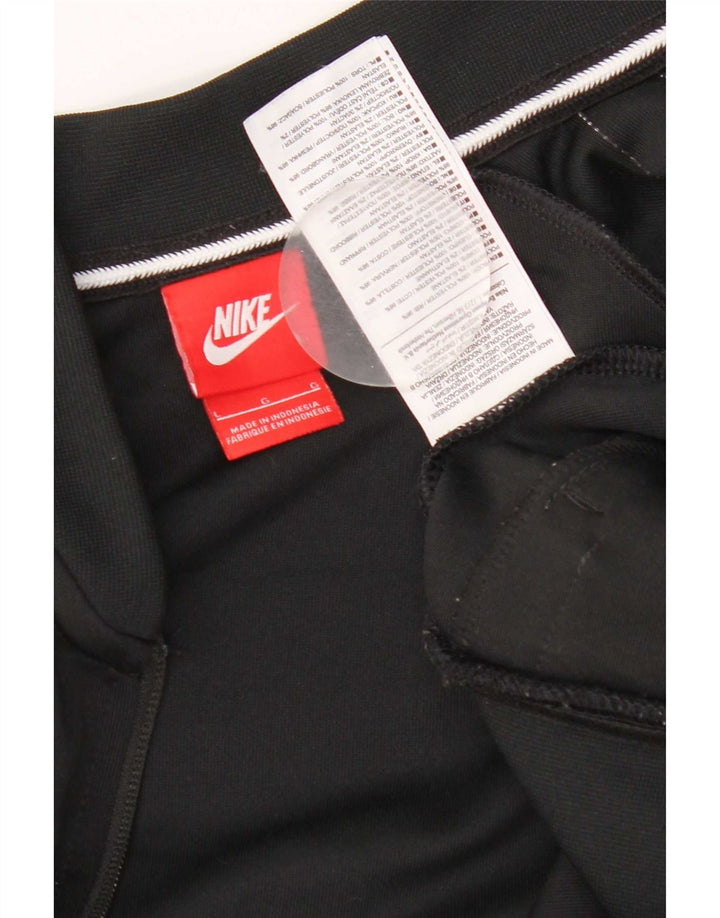 Nike Mens Tracksuit Top Jacket Large Black Colourblock Polyester