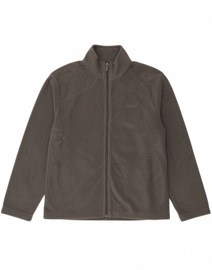 REEBOK Mens Fleece Jacket UK 40 Large Grey Polyester Vintage Reebok and Second-Hand Reebok from Messina Hembry 