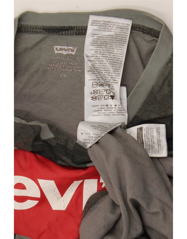 Levi's Mens Graphic T-Shirt Top Large Multicoloured Camouflage Cotton
