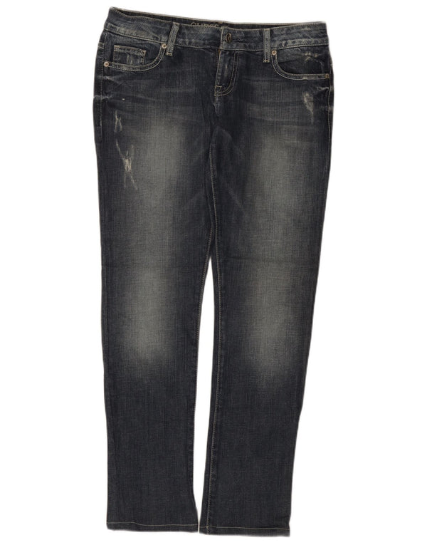 Jeans Guess slim invecchiati a vita bassa da donna W28 L30 cotone blu