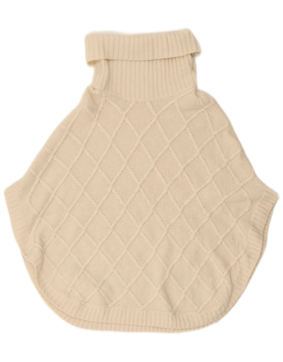 Massimo Dutti Womens Roll Neck Poncho Jumper UK 18 XL White