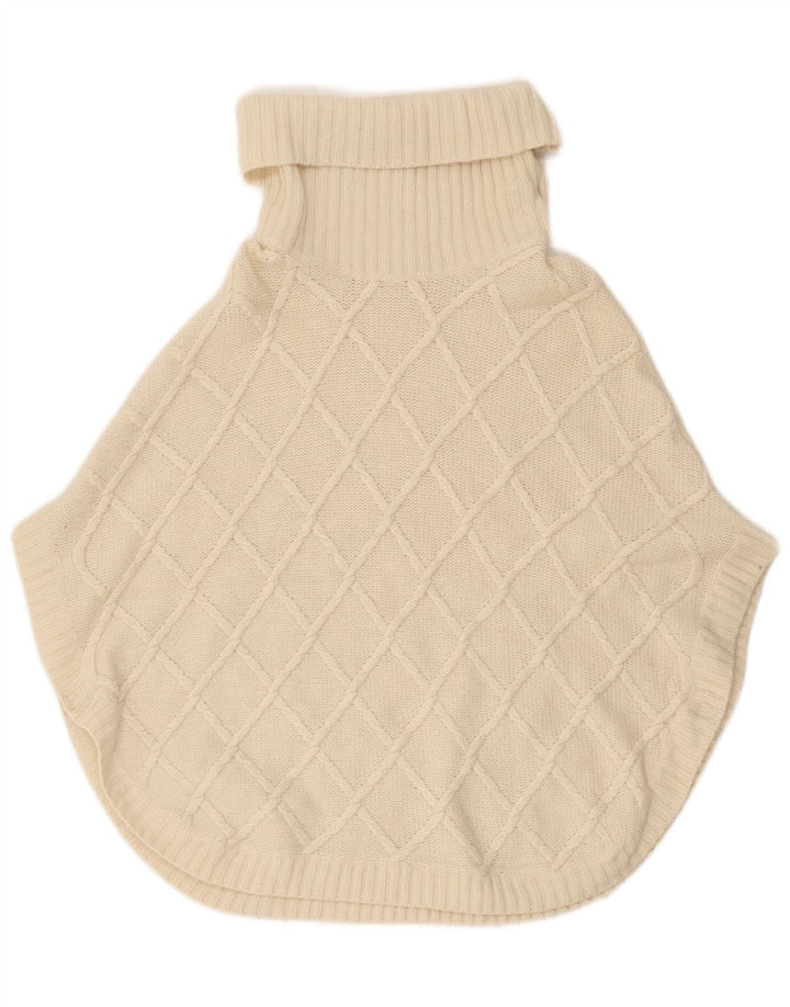 Massimo Dutti Womens Roll Neck Poncho Jumper UK 18 XL White