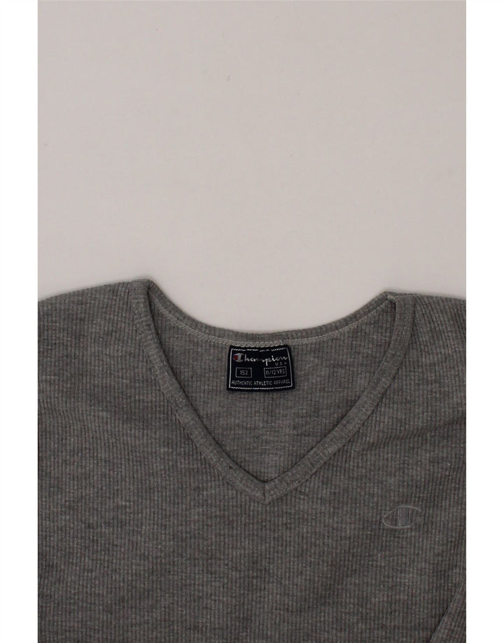 CHAMPION Girls Vest Top 11-12 Years Grey Vintage Champion and Second-Hand Champion from Messina Hembry 