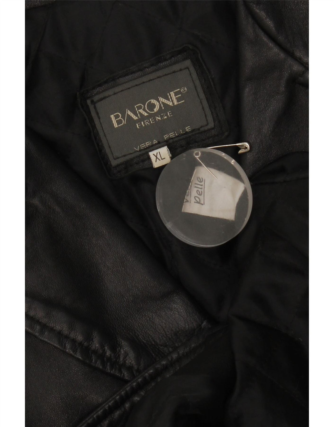 Barone Womens Leather Coat UK 18 XL Black Leather