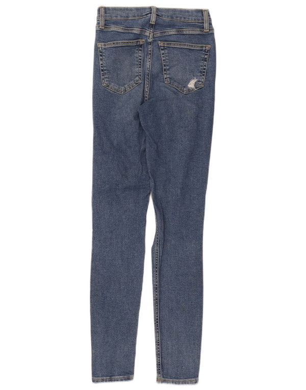 Topshop Damen Jamie Distressed Skinny Jeans W26 L29 Blau