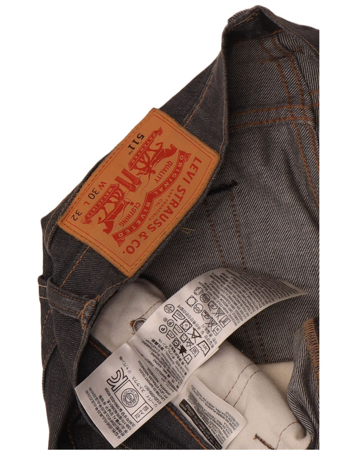 Levi's Mens 511 Slim Jeans W30 L32 Grey Cotton