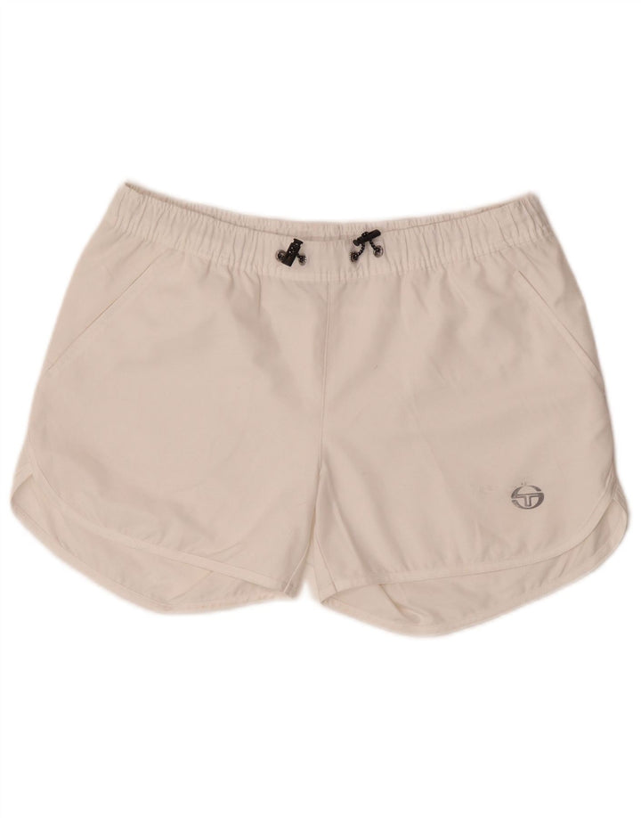 Sergio Tacchini Womens Sport Shorts IT 44 Medium White Polyester