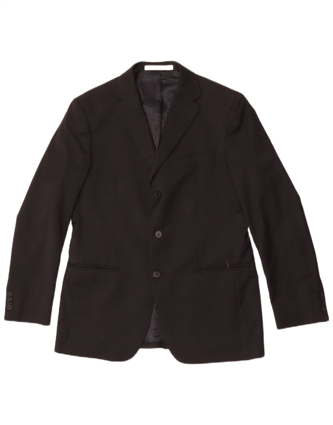 Ferre Mens 3 Button Blazer Jacket IT 52 XL Black Wool